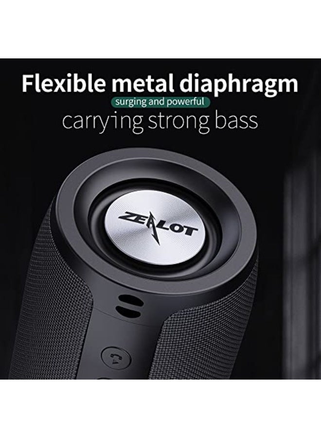 FEETON S51 Portable BT Speaker Outdoor 10W IPX5 Waterproof 8hrs Playtime, True 360° Stereo Sound, Dual Pairing, BT 5.0, Black - Image 3