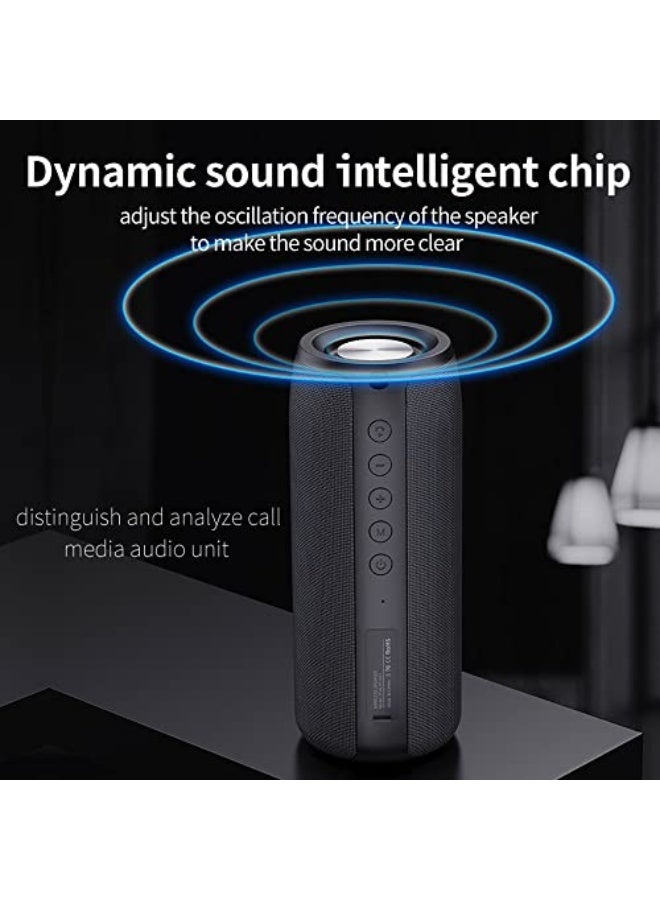 FEETON S51 Portable BT Speaker Outdoor 10W IPX5 Waterproof 8hrs Playtime, True 360° Stereo Sound, Dual Pairing, BT 5.0, Black - Image 5