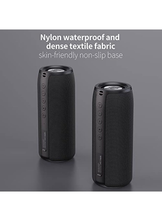 FEETON S51 Portable BT Speaker Outdoor 10W IPX5 Waterproof 8hrs Playtime, True 360° Stereo Sound, Dual Pairing, BT 5.0, Black - Image 2