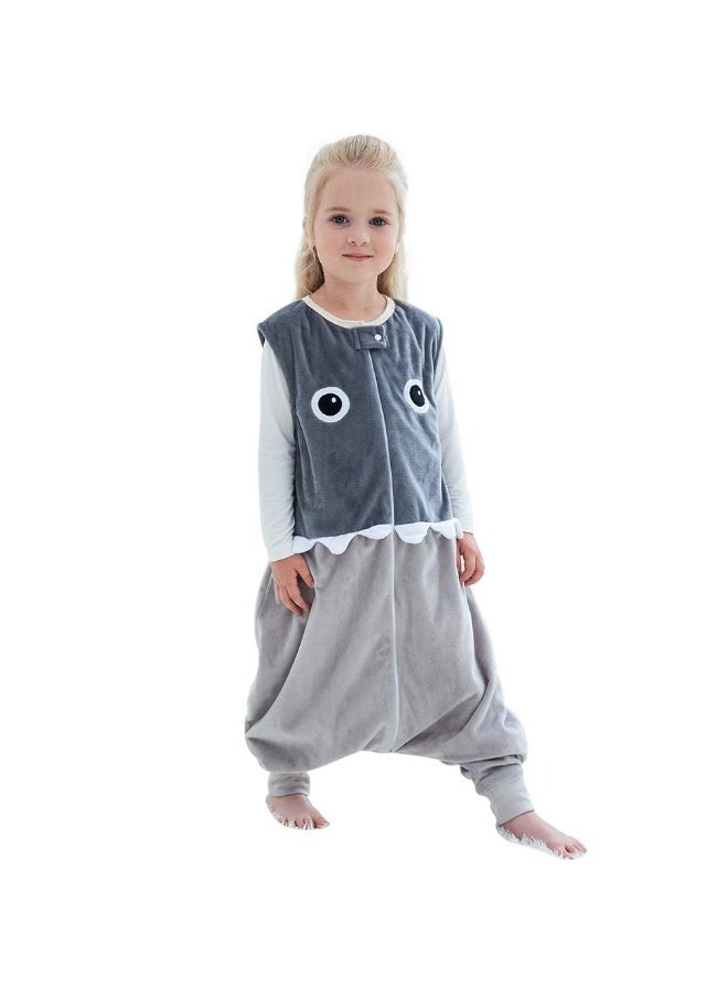 MICHLEY Toddler Sleeping Sack with Feet Newborn Infant Sleeveless Sleeping Bag 2-way Zipper Baby Wearable Blanket for Walkers,Grey Shark,1-3T - Image 1