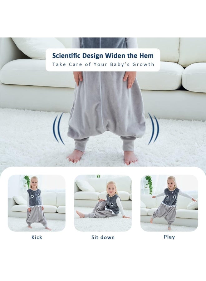 MICHLEY Toddler Sleeping Sack with Feet Newborn Infant Sleeveless Sleeping Bag 2-way Zipper Baby Wearable Blanket for Walkers,Grey Shark,1-3T - Image 4