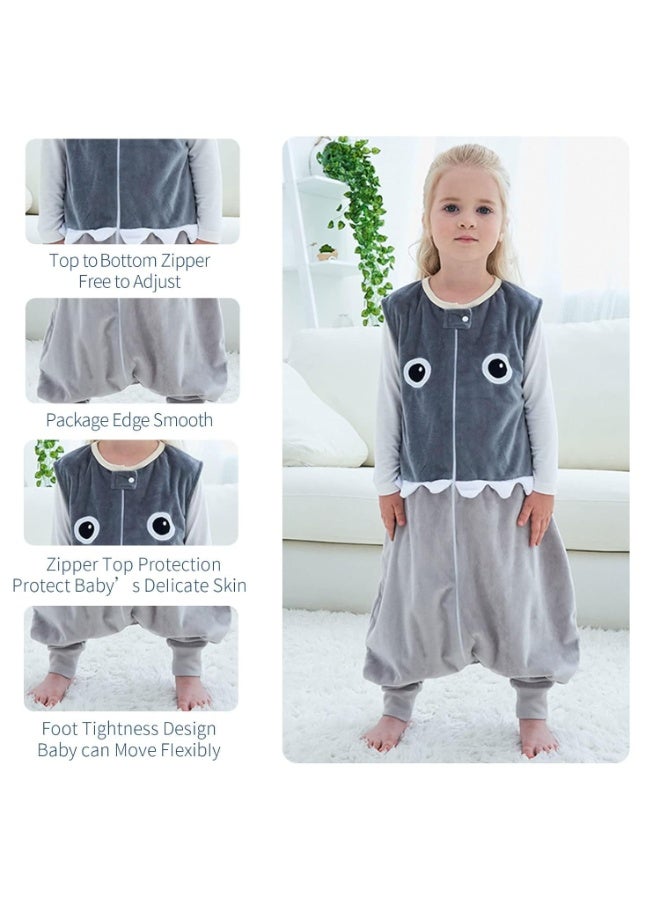 MICHLEY Toddler Sleeping Sack with Feet Newborn Infant Sleeveless Sleeping Bag 2-way Zipper Baby Wearable Blanket for Walkers,Grey Shark,1-3T - Image 3