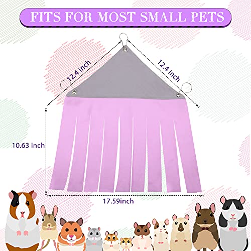 Shappy 2 Pcs Guinea Pig Hideout Hideaway Corner Fleece Toys Cage Accessories Cute Ferret Hammock for Ferrets Chinchillas Hedgehogs Small Pets(Grey with Pink, Grey with Purple, Heart-Shape) - Image 2
