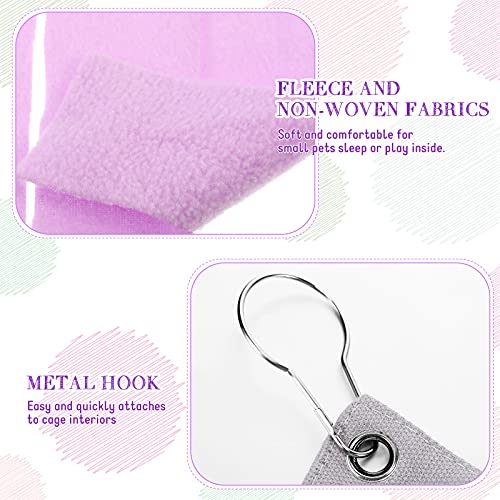 Shappy 2 Pcs Guinea Pig Hideout Hideaway Corner Fleece Toys Cage Accessories Cute Ferret Hammock for Ferrets Chinchillas Hedgehogs Small Pets(Grey with Pink, Grey with Purple, Heart-Shape) - Image 3