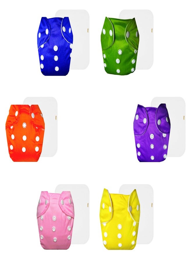Dumbledo Lite Cloth Diaper with Cotton Insert (Pack of 6) | Snug Fit | Breathable | Adjustable Snaps | Perfect for Indian Summers | 3 Months - 2 Years | Unisex Baby - Image 1