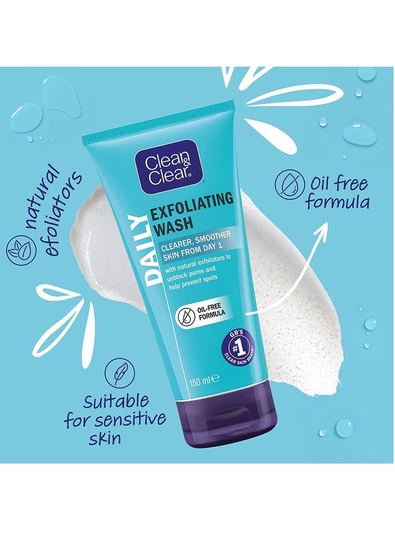 Clean & Clear Exfoliating Daily Wash White 150ml - Image 2