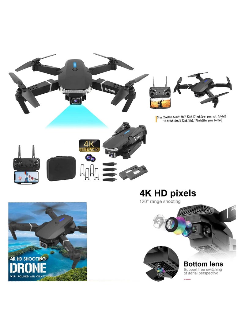 Capture and Explore the Best of Skies: E88 Pro Ayoo 4K Mini Drone with Dual Camera – The Ultimate Foldable RC Experience,Quad-Copter with FPV Control - Image 1