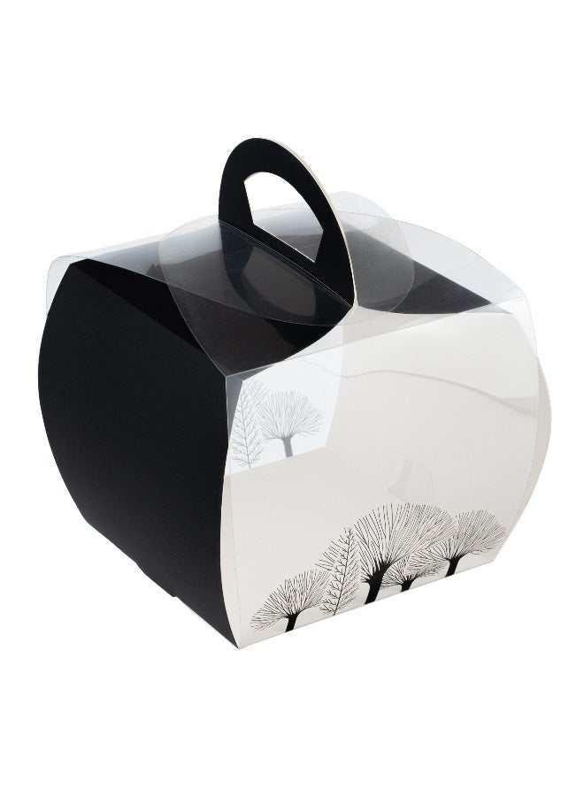 Restaurantware صناديق كب كيك فردية 4 إنش × 4.25 إنش، 100 صندوق كب كيك قابل للتصرف - مع مقبض، تصميم شجرة، حاويات كب كيك بلاستيكية شفافة فردية، للمناسبات مثل حفلات الزفاف أو أعياد الميلاد - Image 2