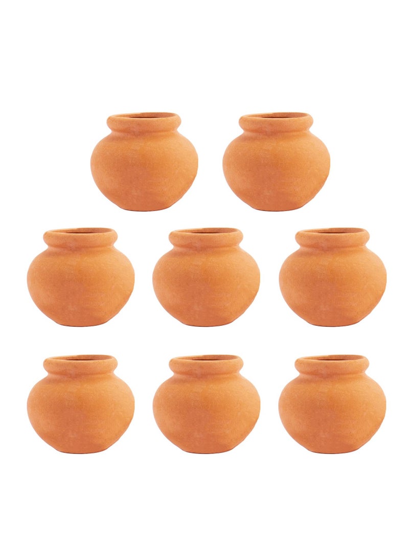كابتن تيك 8 Pcs Mini Clay Pots Pottery, Planter Flower Terra Cotta for DIY Garden Plants and Office Desktop Windowsill Decoration, for Compact Nursery Wedding Home Succulent  - Image 1