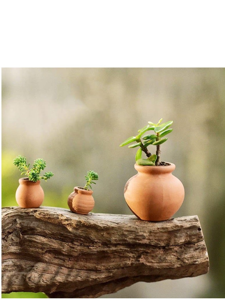 كابتن تيك 8 Pcs Mini Clay Pots Pottery, Planter Flower Terra Cotta for DIY Garden Plants and Office Desktop Windowsill Decoration, for Compact Nursery Wedding Home Succulent  - Image 2