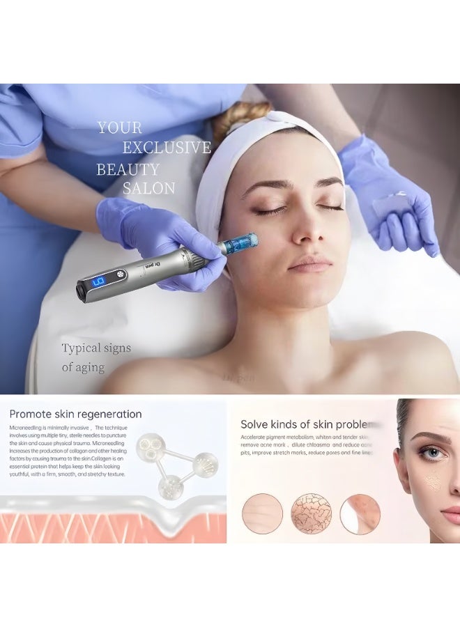 Dr.pen Wireless Dr Pen M8S Derma Pen Microneedling Needle With 2pcs Cartridge, Electric Microneedling Pen Skin care Beauty Machine - Image 3