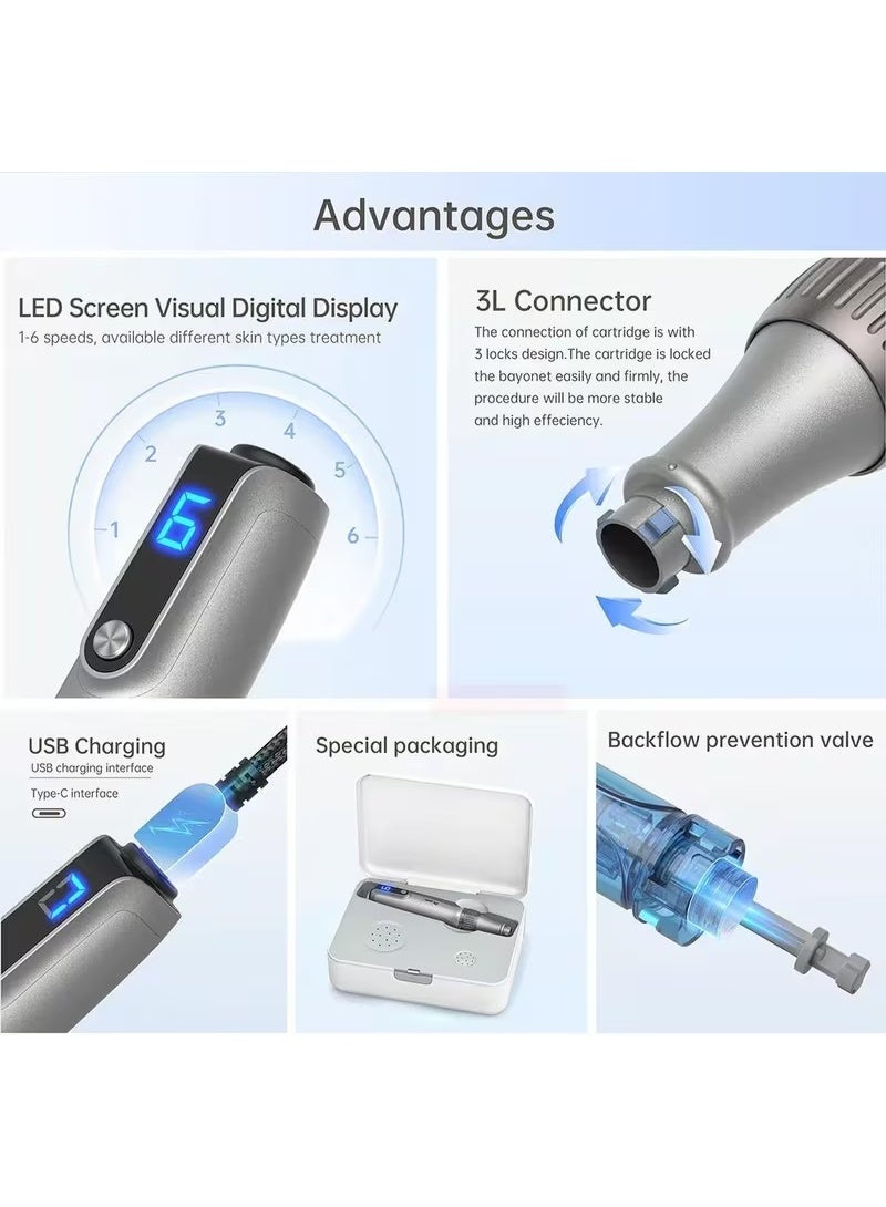 Dr.pen Wireless Dr Pen M8S Derma Pen Microneedling Needle With 2pcs Cartridge, Electric Microneedling Pen Skin care Beauty Machine - Image 4