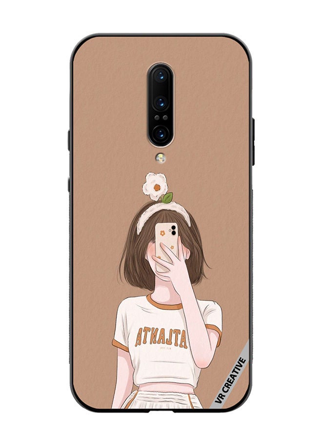 VR CREATIVE Protective Case Cover For OnePlus 7 Pro Flower On Head Design Multicolour - Image 1