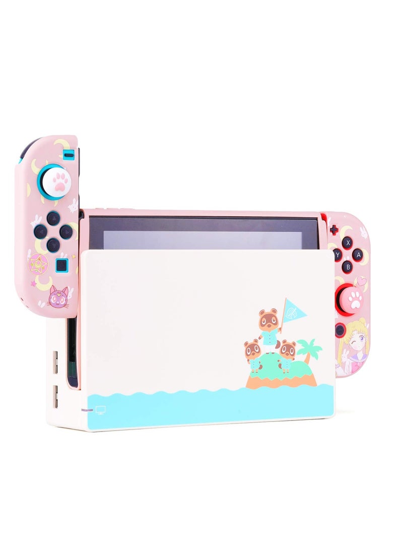 Cute Protective Case for Nintendo Switch - Soft Slim Grip Cover Shell for Console and Joy-Con with Screen Protector, Thumb Grips, Anti-Scratch (Sailor Moon) - Image 4
