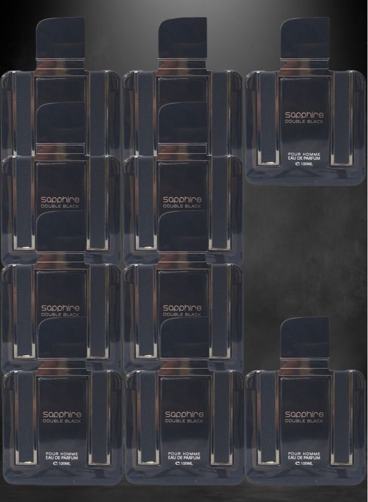 Sapphire 10 Pieces Sapphire Perfume Double Black For Men 100ml EDP - Image 1