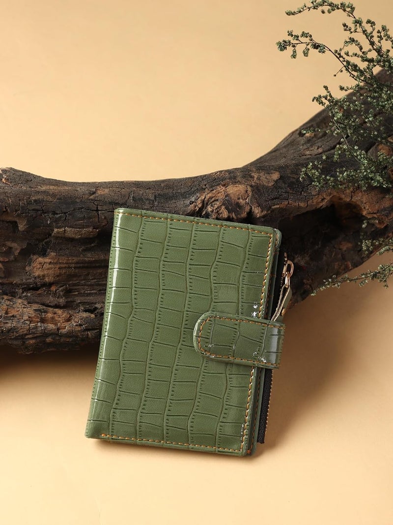 SAMTROH PU Leather Wallet for Women (Olive Green) - Image 2