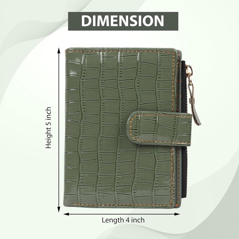 SAMTROH PU Leather Wallet for Women (Olive Green) - Image 5
