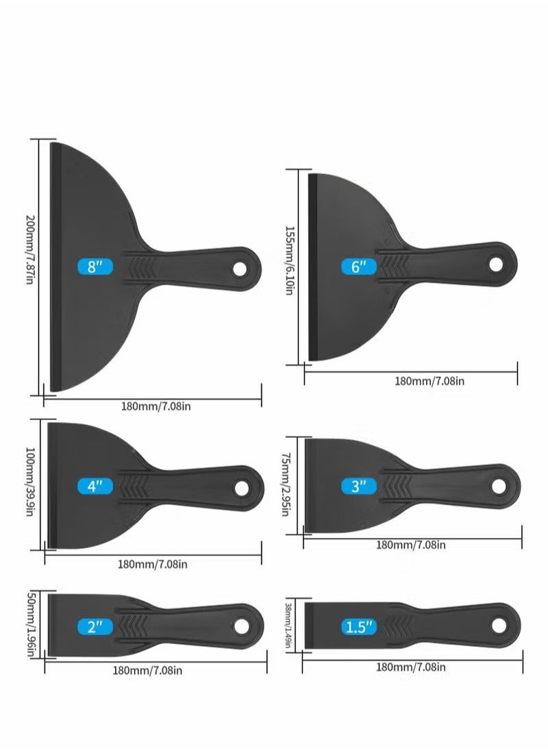 6 قطع البلاستيك المعجون سكين مجموعة، أدوات كاشطات الطلاء، حشو ملعقة مكشطة للتعبئة، الترقيع، ملصقات، ورق الجدران، ملصق المزيل، طلاء السيارات - أسود - pzsku/ZB4A4E1C2218085BB9D8BZ/45/_/1715655990/bf3c6715-63d3-4e93-bf91-5dbd77c7e6ca