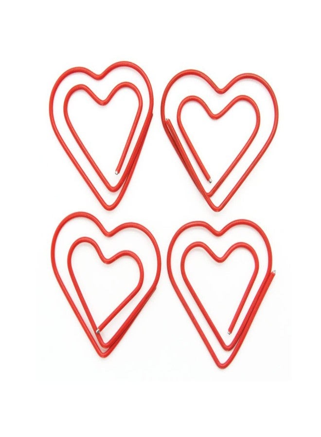 مشابك ورق لطيفة على شكل قلب أحمر، مثالية لبطاقات الدعوة، ودفاتر الملاحظات، والملفات، وفواصل الكتب (50 قطعة على شكل قلب أحمر) - Image 1