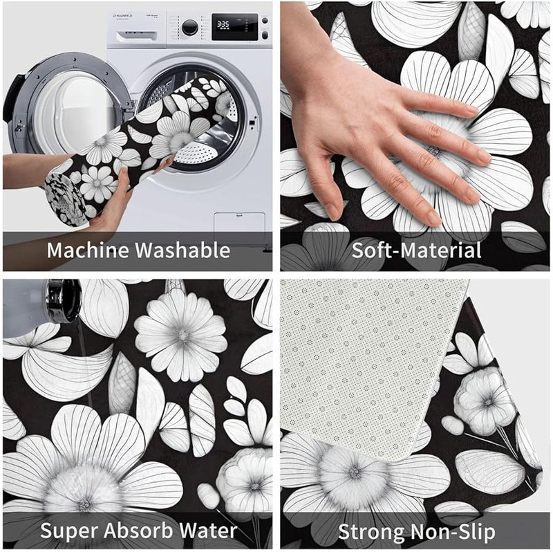حصيرة الباب PHAYAH بنقشة الزهور مقاس 16x24 بوصة للداخل والخارج أمام وباب خلفي - Image 5