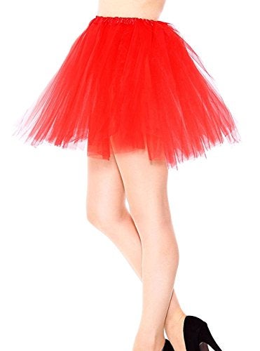 SUNTRADE 3 Layered Tulle Skirt Ballerina Tutu Dance Skirt Girls Women (Red) - Image 2