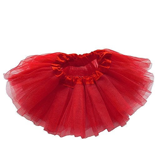 SUNTRADE 3 Layered Tulle Skirt Ballerina Tutu Dance Skirt Girls Women (Red) - Image 5