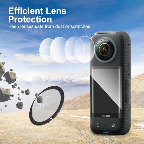 ZODUCT Insta 360 X3 Dual Lens Protector Guard Sticky Tempered with Storage Bag for X3 Action Camera Dust Proof, Anti-Strach Protective Insta 360 Accessories (X3 + Camera Bag) - Image 3