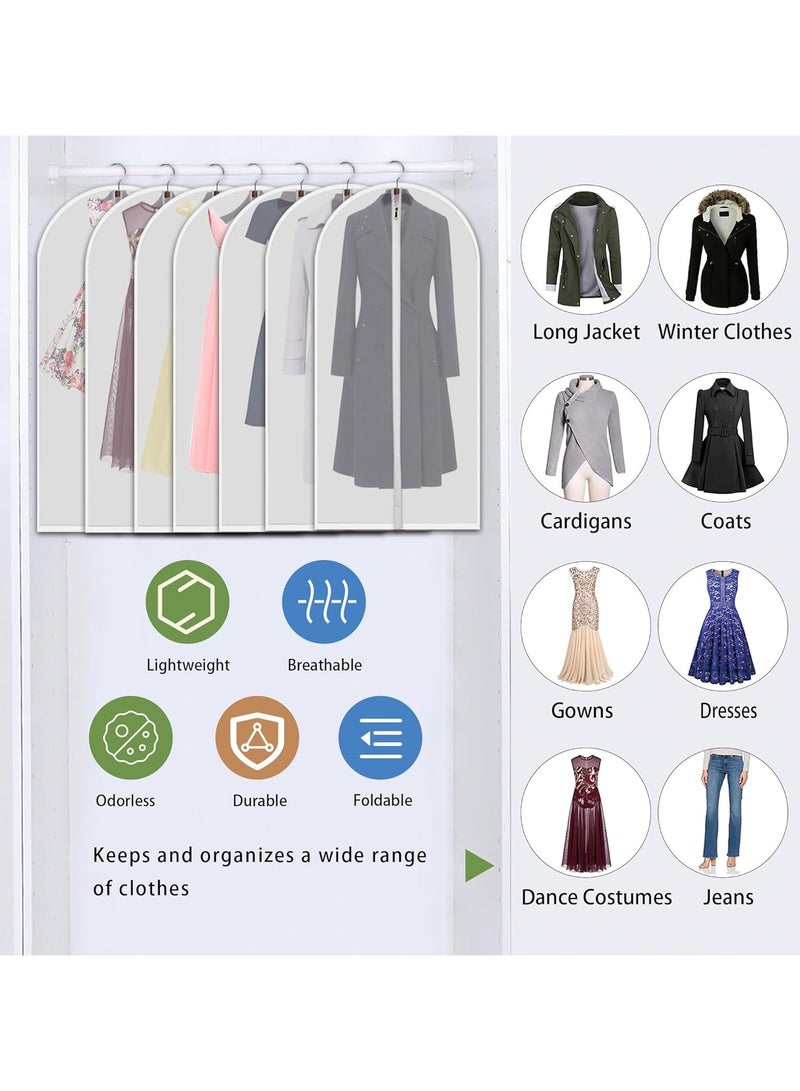 CityRiya-Long Garment Bag Suit Bag 7 Pcs 60*120cm Garment Cover Bag for Hanging Clothes Dress Bag Covers Dustproof Garment Cover Bag Clothes Cover Bags Protector for Closet Storage Coats, Robe, Shirts, Dress  - Image 3
