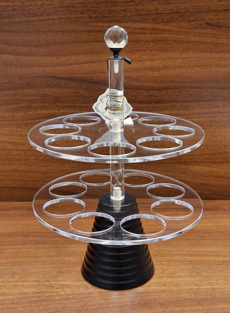 القناص شيالة فناجين قهوة دورين اكرلك علئ قاعده اسود  تتسع 16 فنجان - Image 1