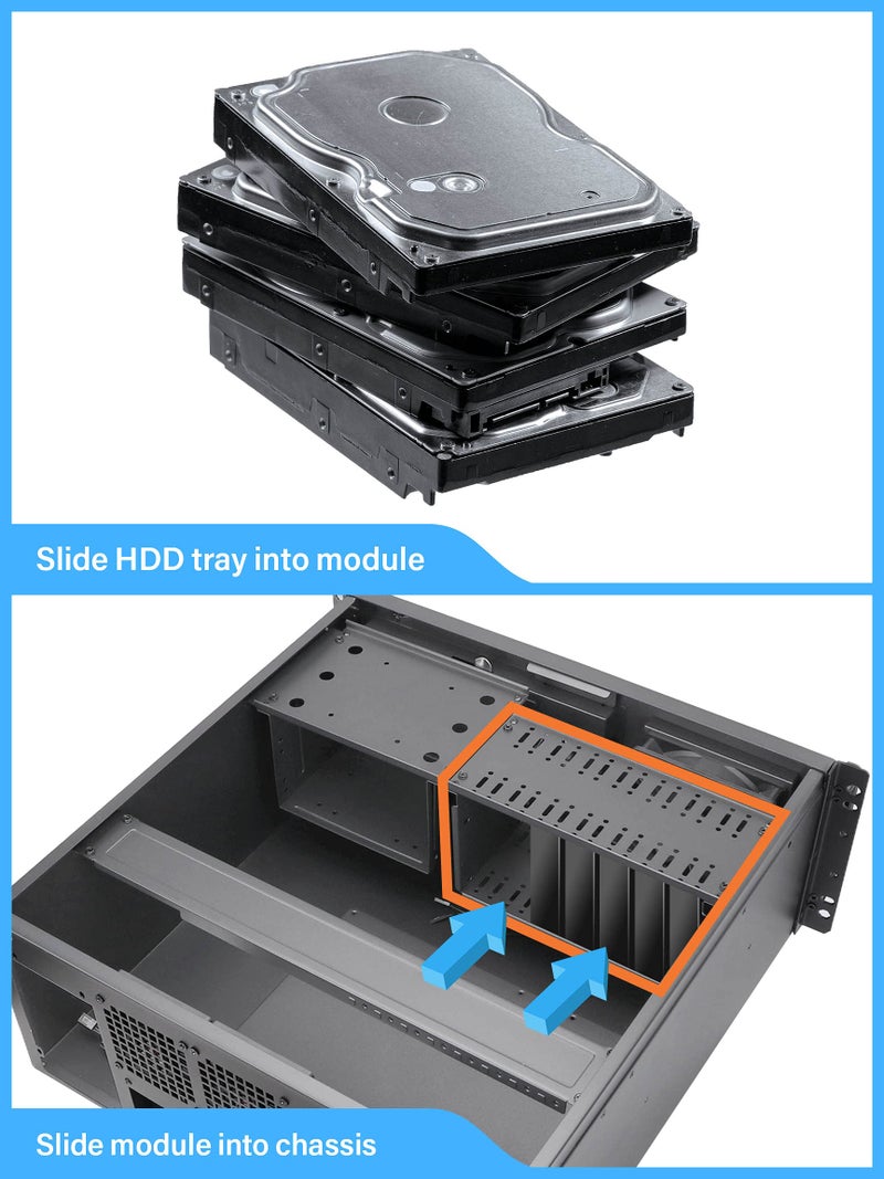 Rosewill 4U Server Chassis Rackmount Case | 7 x 3.5 Bays, 2 x 5.25 Devices| ATX, CEB Compatible | 1 x 120mm PWM Fan, 2 x 80mm PWM Fans | 2 x USB 3.0 | Front Panel Lock and Key | - RSV-R4100U - Image 4