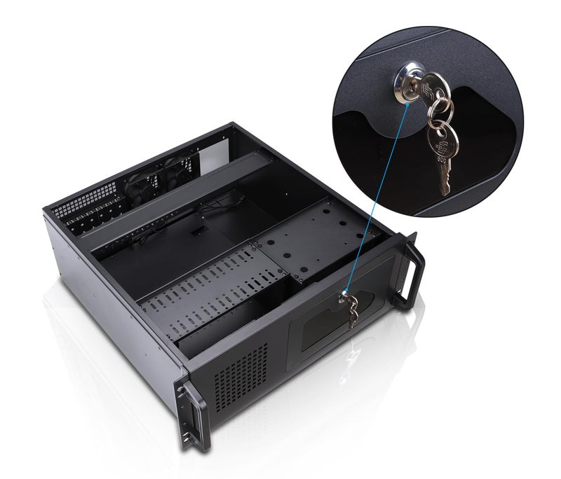 Rosewill 4U Server Chassis Rackmount Case | 7 x 3.5 Bays, 2 x 5.25 Devices| ATX, CEB Compatible | 1 x 120mm PWM Fan, 2 x 80mm PWM Fans | 2 x USB 3.0 | Front Panel Lock and Key | - RSV-R4100U - Image 3