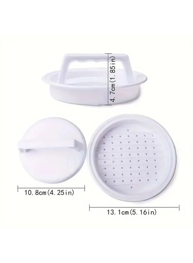White Plastic Hamburger Patty Maker Press Non Stick Mold Easy To Clean - Image 4
