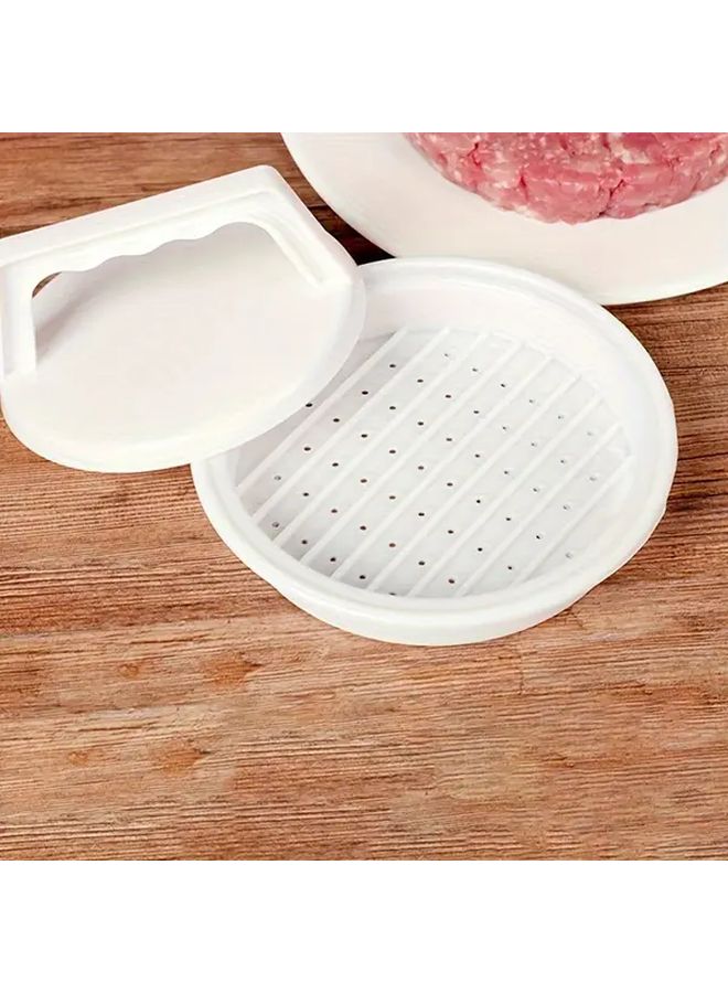 White Plastic Hamburger Patty Maker Press Non Stick Mold Easy To Clean - Image 5
