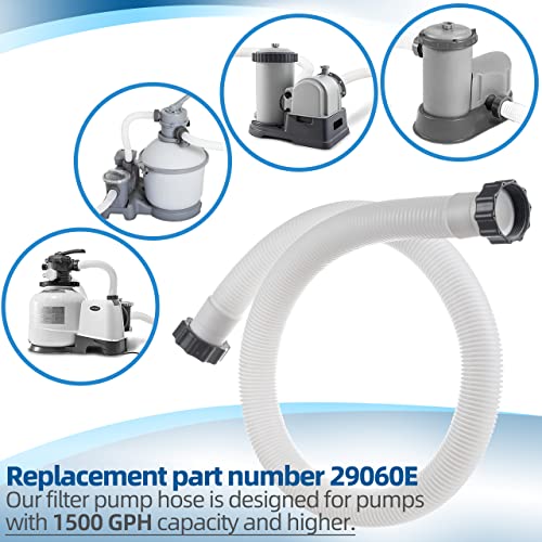 Sconva 1.5" Pool Pump Hose for Intex Sand Filter Pumps & Saltwater Systems, 29060E Pool Filter Hose for Intex & Coleman Above Ground Pools Parts- 59" Long replacement hoses (Set of 2) - Image 4