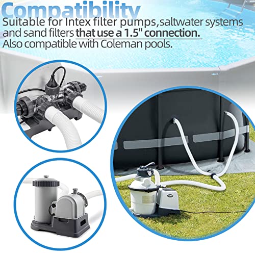 Sconva 1.5" Pool Pump Hose for Intex Sand Filter Pumps & Saltwater Systems, 29060E Pool Filter Hose for Intex & Coleman Above Ground Pools Parts- 59" Long replacement hoses (Set of 2) - Image 3