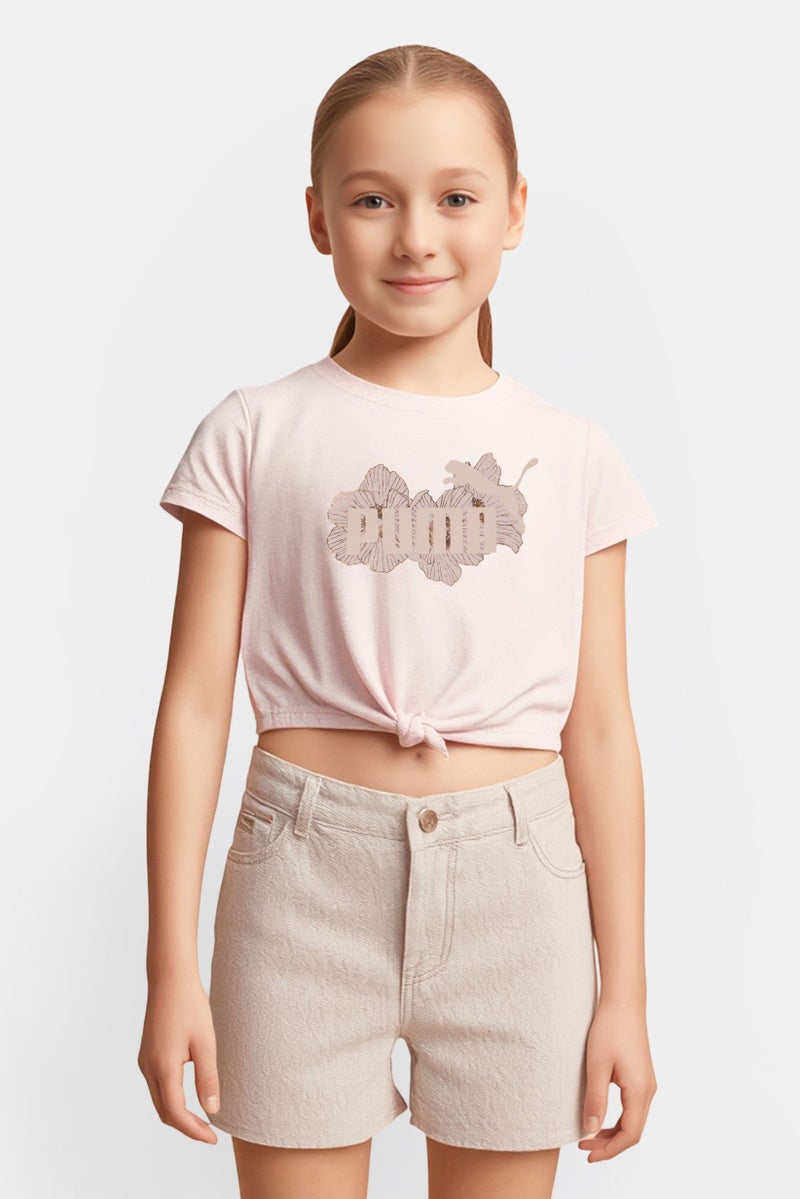 PUMA Kids Girl Sportswear Fit Short Sleeve Outdoor Top, Light Mauve - Image 1