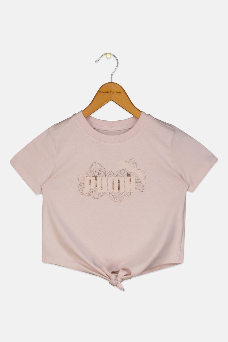 PUMA Kids Girl Sportswear Fit Short Sleeve Outdoor Top, Light Mauve - Image 3