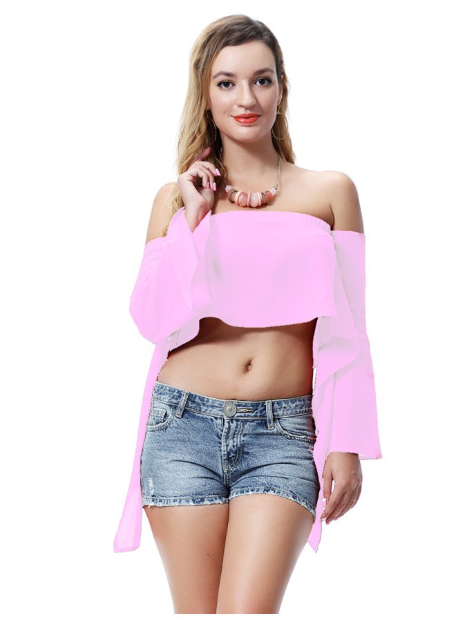24 Color  European And American Women's Shoulder Collar Rubber Ribbon Women's T-shirt Ml550