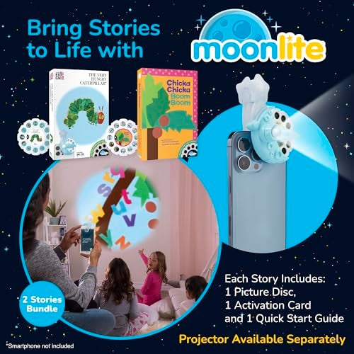 Moonlite Storytime 2 Storybook Reels Set Chicka Chicka Boom Boom The Very Hungry Caterpillar Digital Stories Toddler Early Learning Gifts for Kids Ages 3 Years and Up Projector Sold Separately - Image 5