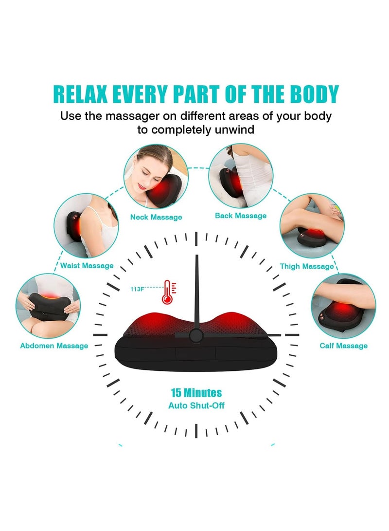 إسكدنيا Shiatsu Neck and Back Massager with Heat - Electric Deep Tissue Kneading Massage Pillow for Shoulder, Back, Leg | Muscle Relief | Ideal Gift for Mom, Dad, Women, Men - Image 4