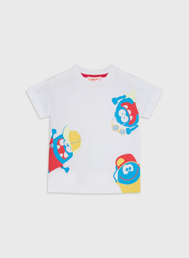 كوكا ملابس أطفال تي شيرت للأولاد أبيض بأكمام قصيرة - Image 1