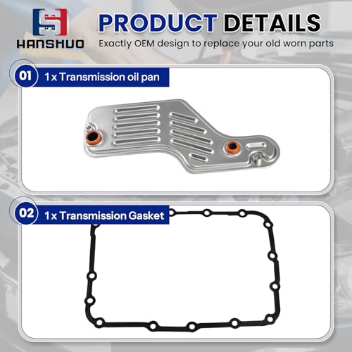 HANSHUO 5R55W 5R55S 1L2Z-7A098-AC Transmission Filter Oil Pan Gasket Kit for Ford Explorer 2002-2010 Replacement for Mercury 2002-2010 Mountaineer Replaces 1L2Z7A098AC - Image 3