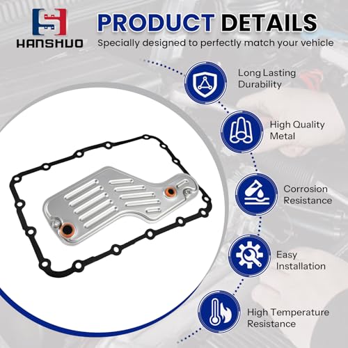 HANSHUO 5R55W 5R55S 1L2Z-7A098-AC Transmission Filter Oil Pan Gasket Kit for Ford Explorer 2002-2010 Replacement for Mercury 2002-2010 Mountaineer Replaces 1L2Z7A098AC - Image 5