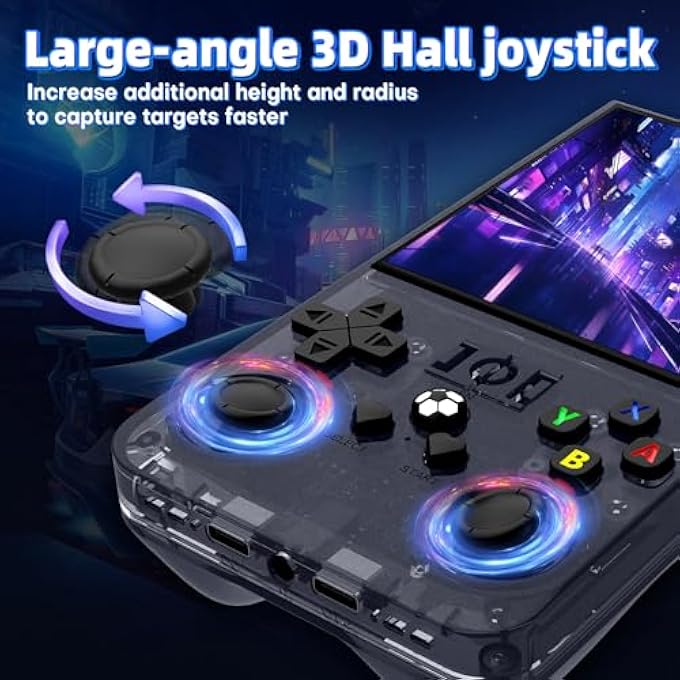 R36 MAX RETRO HANDHELD GAME CONSOLE, VIDEO GAME CONSOLE WITH 64G BUILT-IN 18000+ GAMES, 4000MAH RECHARGEABLE, SUPPORT 30+ SIMULATORS, LINUX SYSTEM, 4.0 INCH IPS SCREEN PORTABLE POCKET ARCADE, GRAY - Image 4