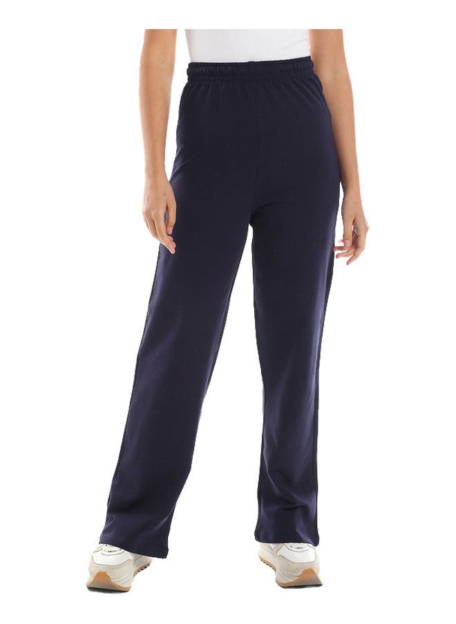 azeez - Navy Wide Leg High Waist Jogger - Image 1