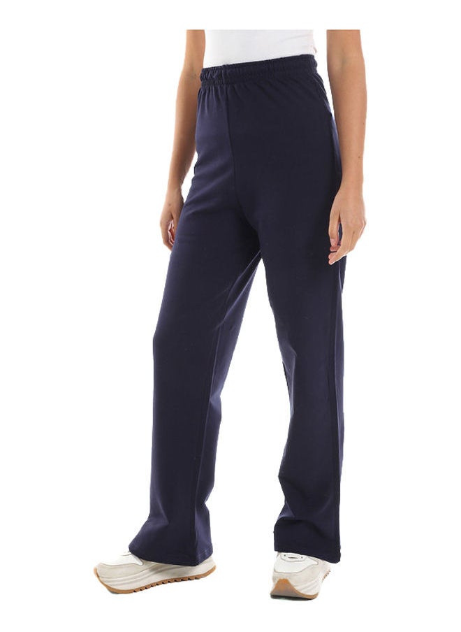azeez - Navy Wide Leg High Waist Jogger - Image 1