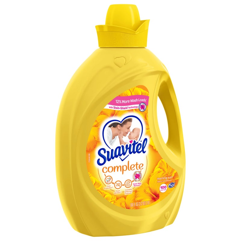 Suavitel Complete Liquid Fabric Conditioner, Laundry Fabric Softener with Fabric Protection Technology, Morning Sun, 100 fl oz, Enough Liquid For 100 Small Loads - Image 2
