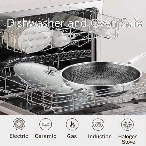 Toutrop Wok Pan,Hybrid Nonstick 14 Inch Wok with Lid,Induction Non Stick Stainless Steel Large Deep Woks&Stir-Fry Pans,Stay-Cool Handle Skillets,PFOA Free Cookware - Image 5