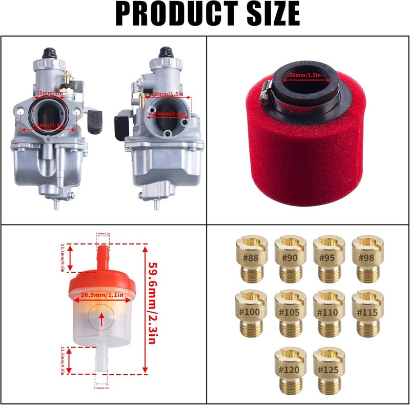 ORAEVY VM22 Racing Performance Mikuni Carburetor Intake Kit for Predator 212cc and Honda GX200 - Image 4