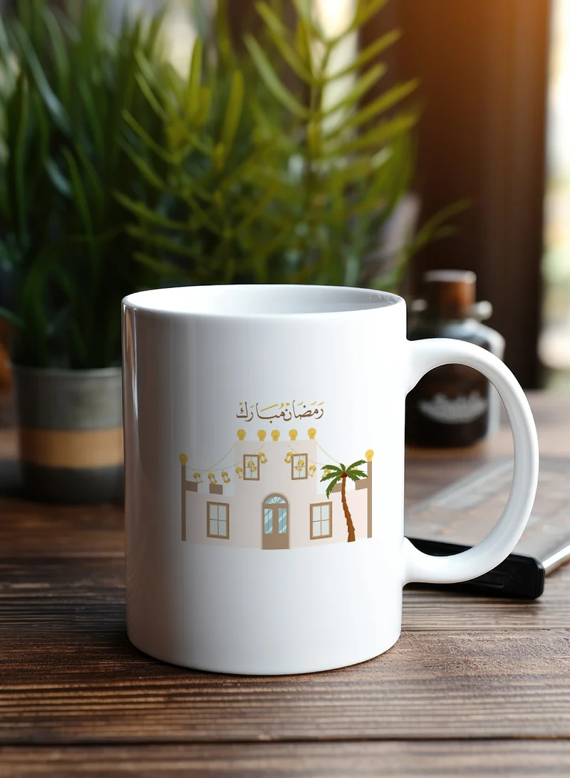 لوحة كوب ١١ أونصة من السيراميك بتصميم رمضان مبارك